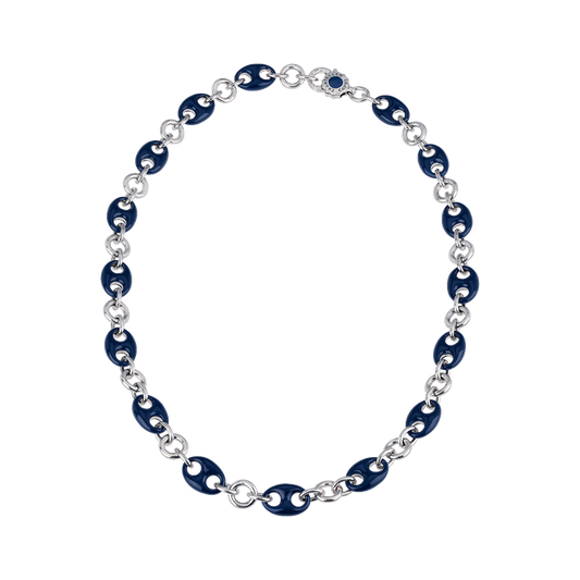 Collana maglia marina blu