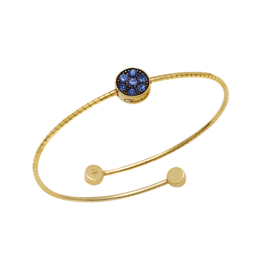 Bracciale a molla Paillettes blu Capri