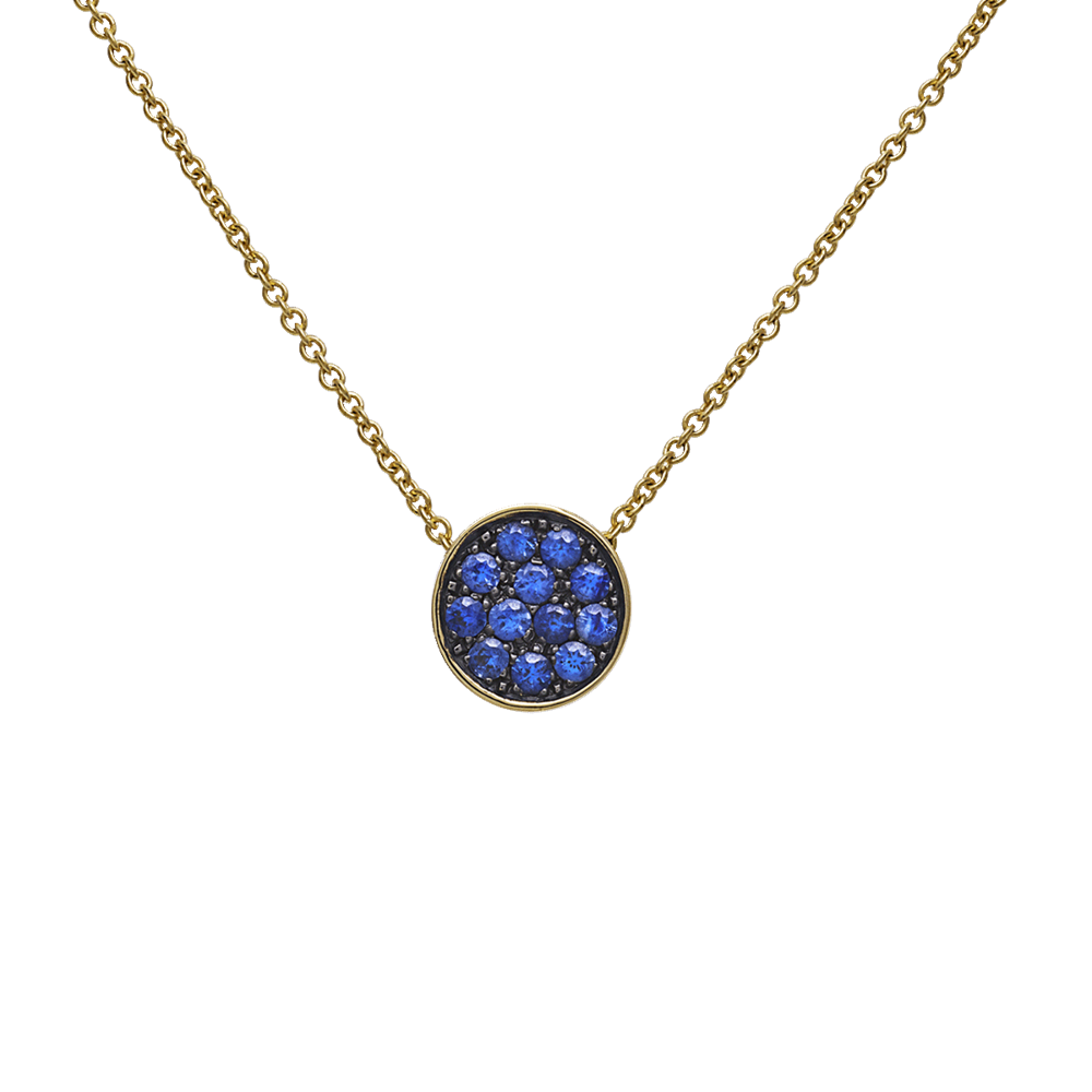 Collana pendente paillettes blu