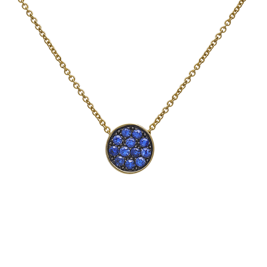 Collana pendente paillettes blu