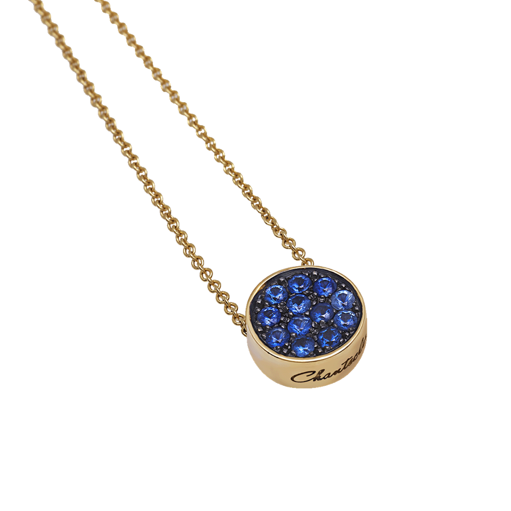 Collana pendente paillettes blu