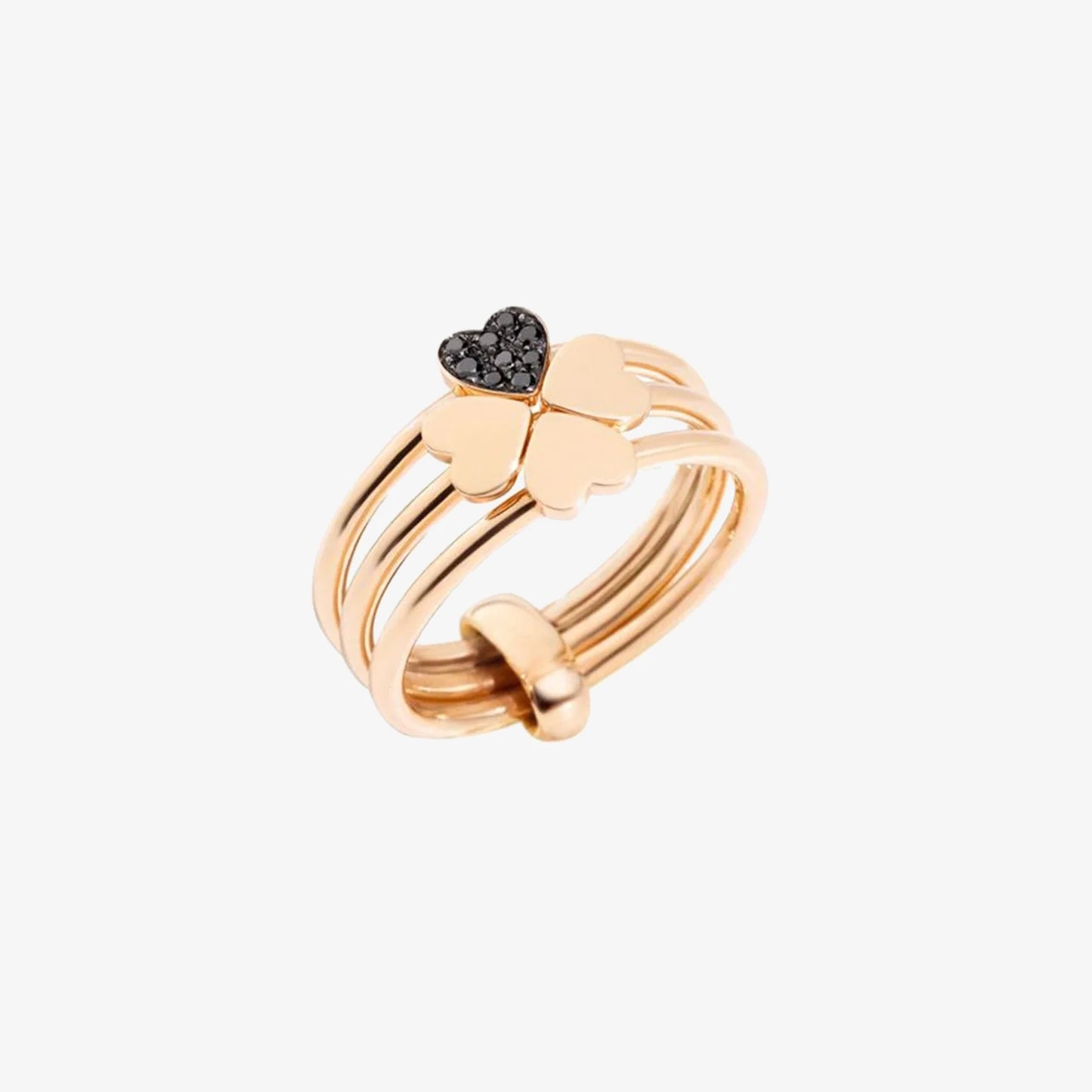 anello lucky in love oro rosa & diamanti neri