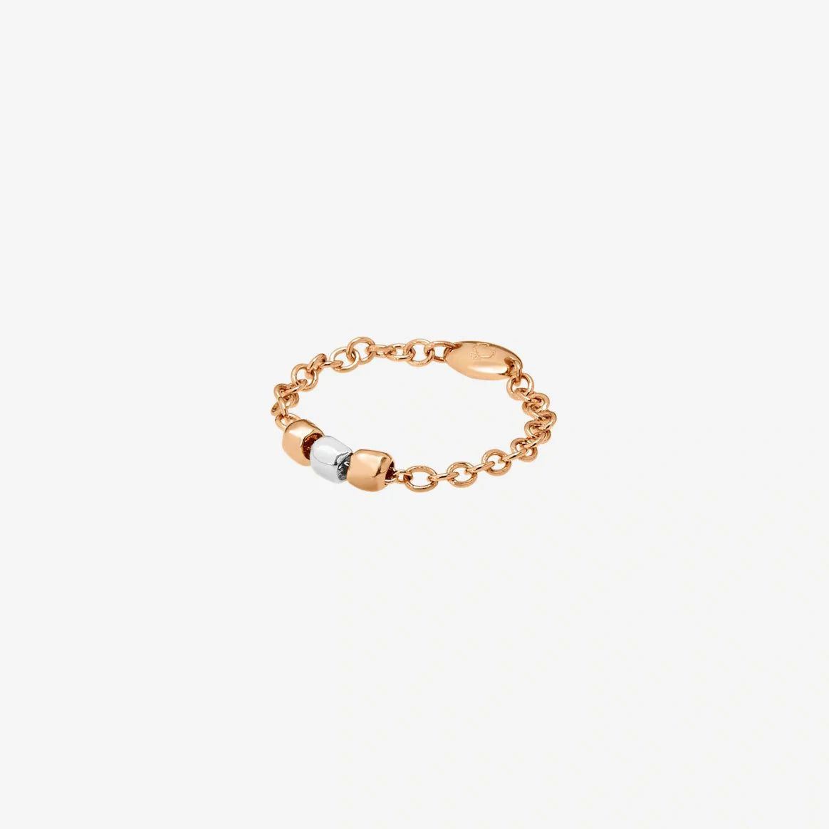 anello mini granelli in oro rosa & argento