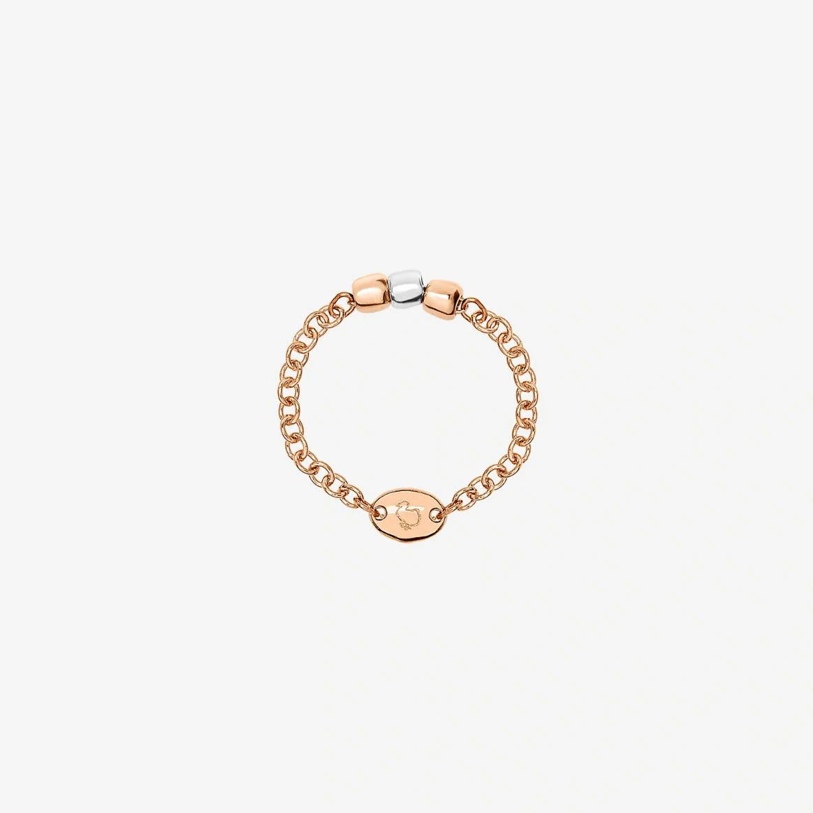 anello mini granelli in oro rosa & argento