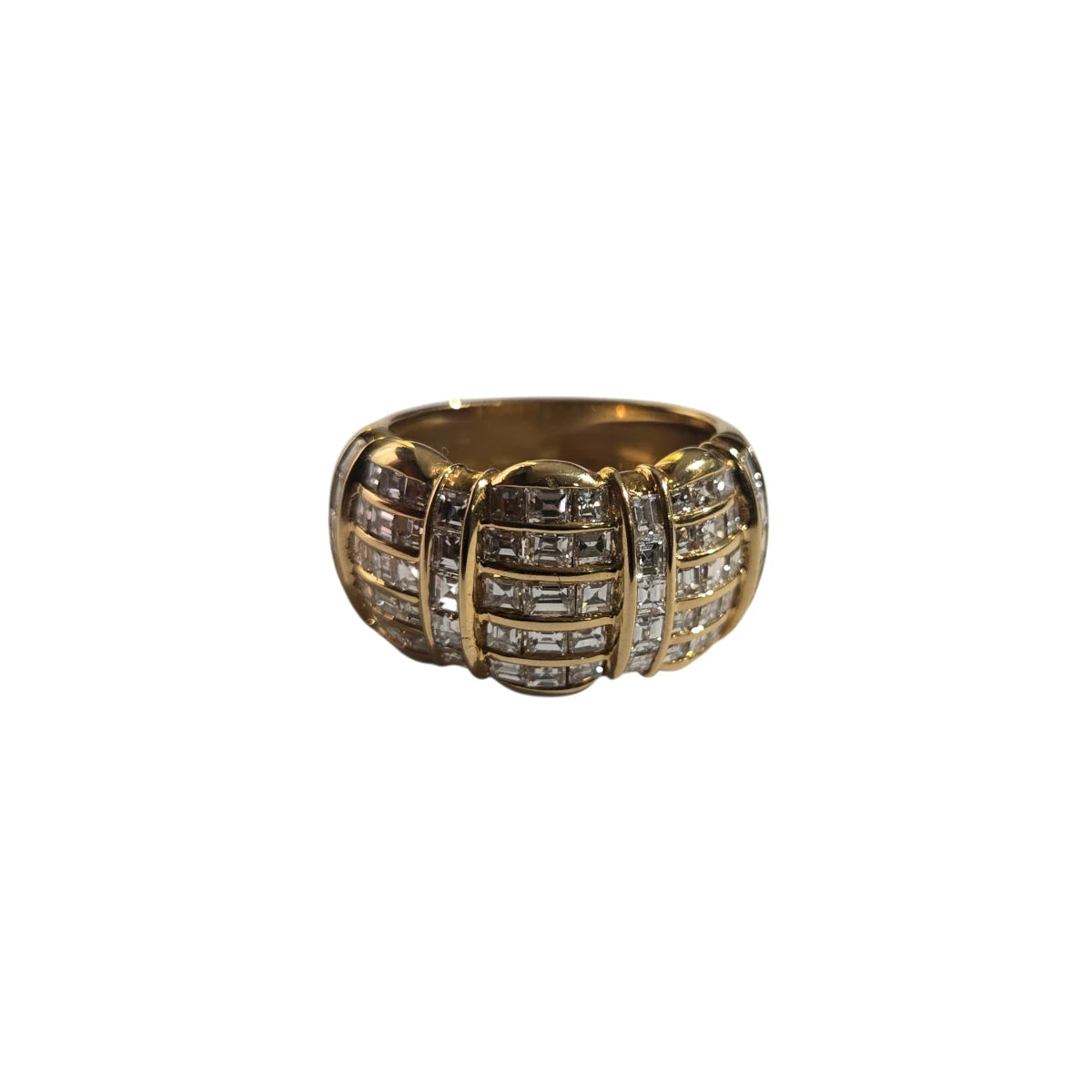Anello Fascia Pavè Baguette