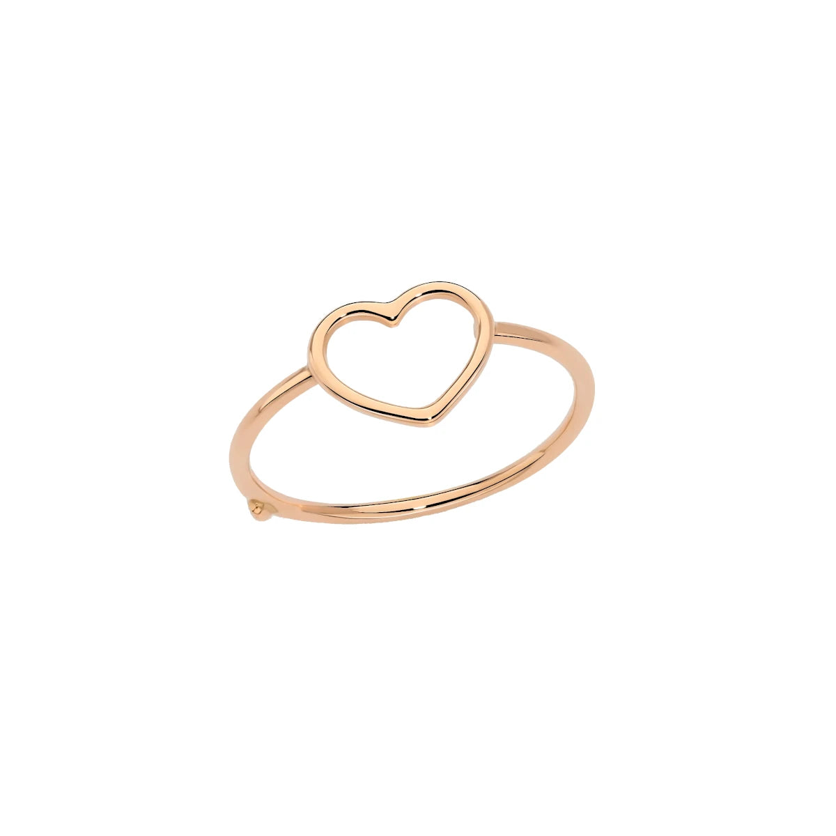 Anello cuore piccolo a filo in oro rosa