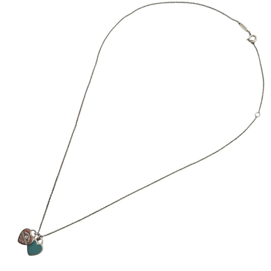 Collana Tiffany Return To Tiffany Due Cuori Diamante e Smalto