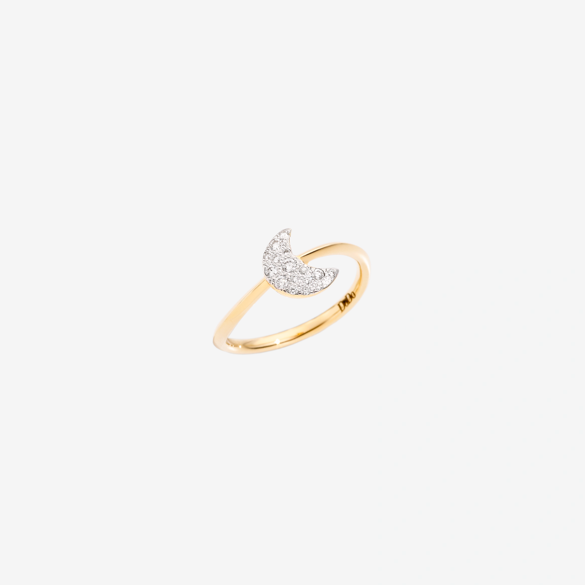 anello luna oro giallo & diamanti bianchi
