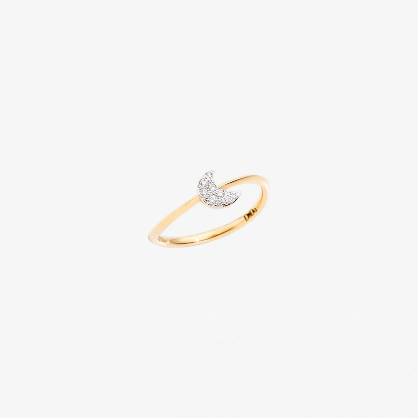 anello luna piccola oro giallo & diamanti bianchi