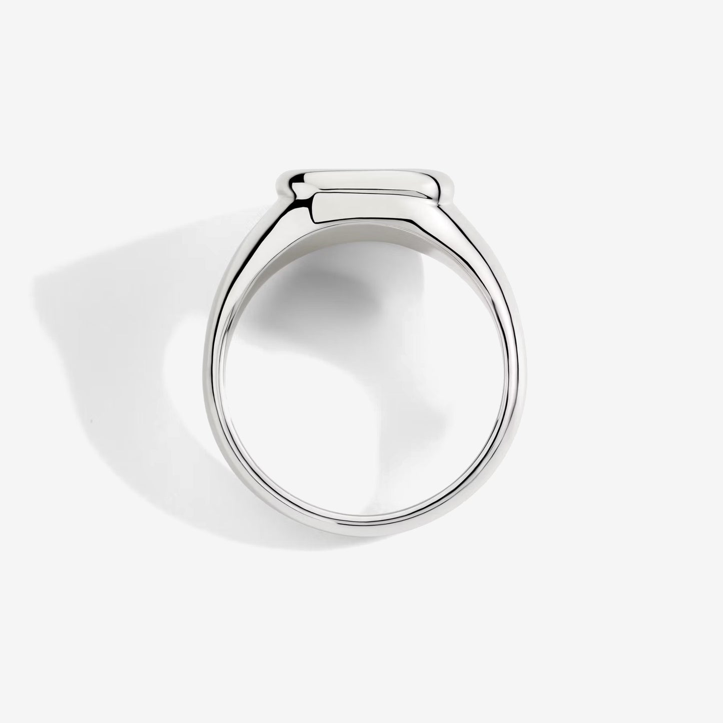 Anello sigillo argento & diamante bianco