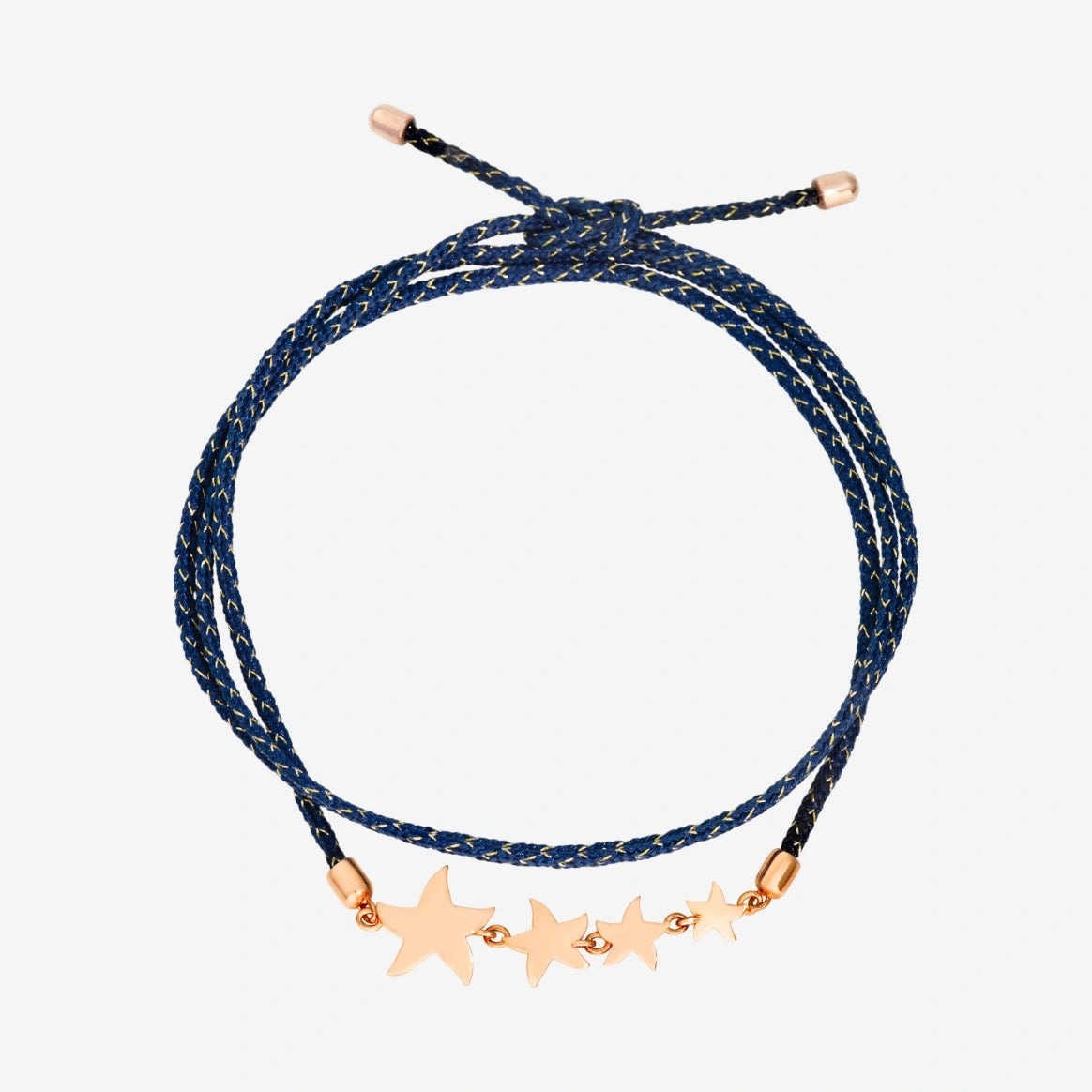 bracciale stellina oro rosa con cordino
