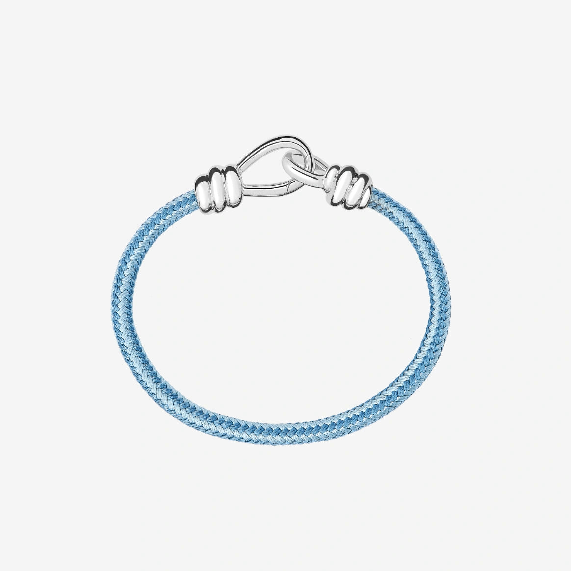 bracciale nodo argento & cordino  azzurro