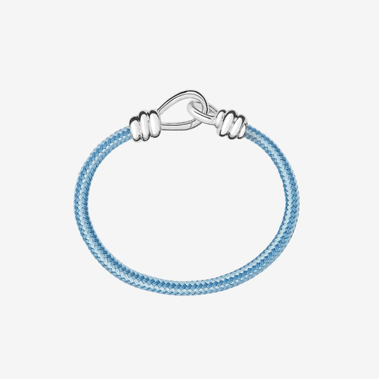 bracciale nodo argento & cordino  azzurro
