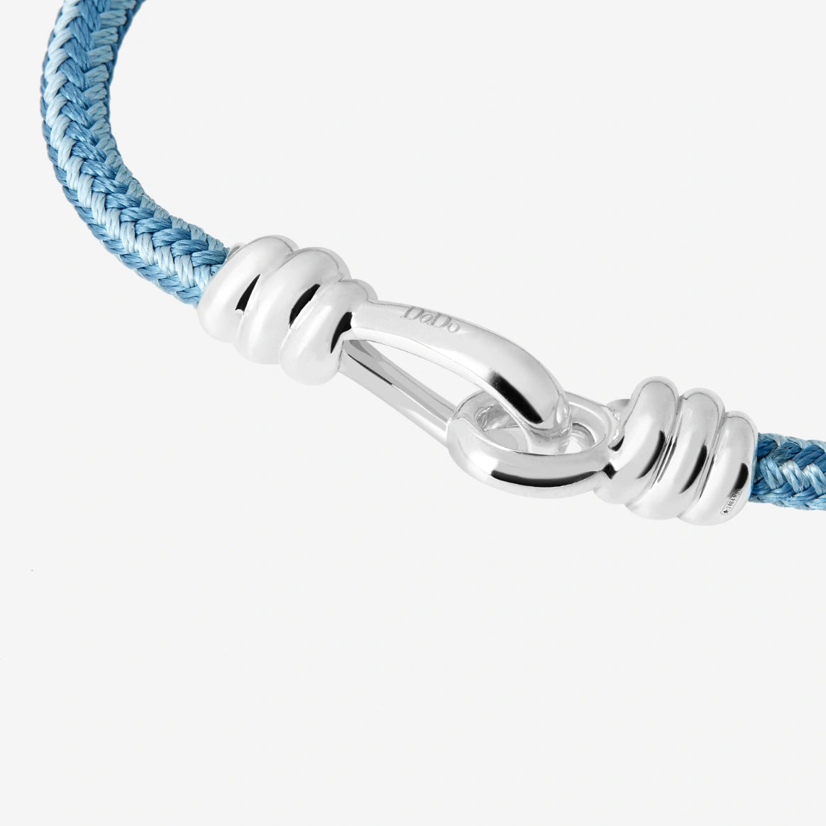 bracciale nodo argento & cordino  azzurro