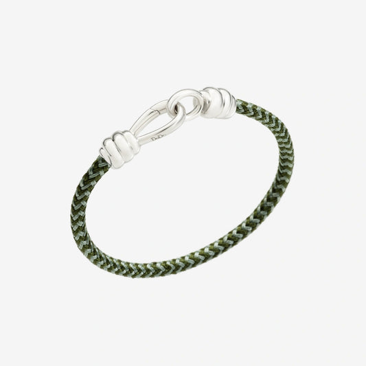 bracciale nodo argento & cordino verde