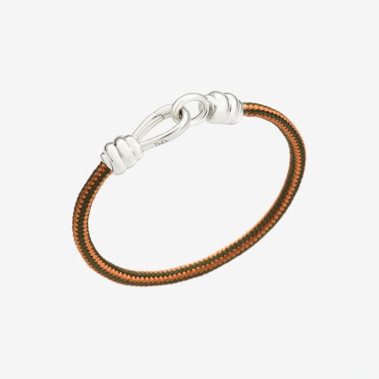 bracciale nodo argento & cordino  arancione