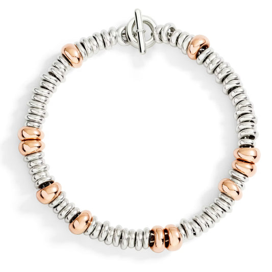 bracciale rondelle argento & argento dorato