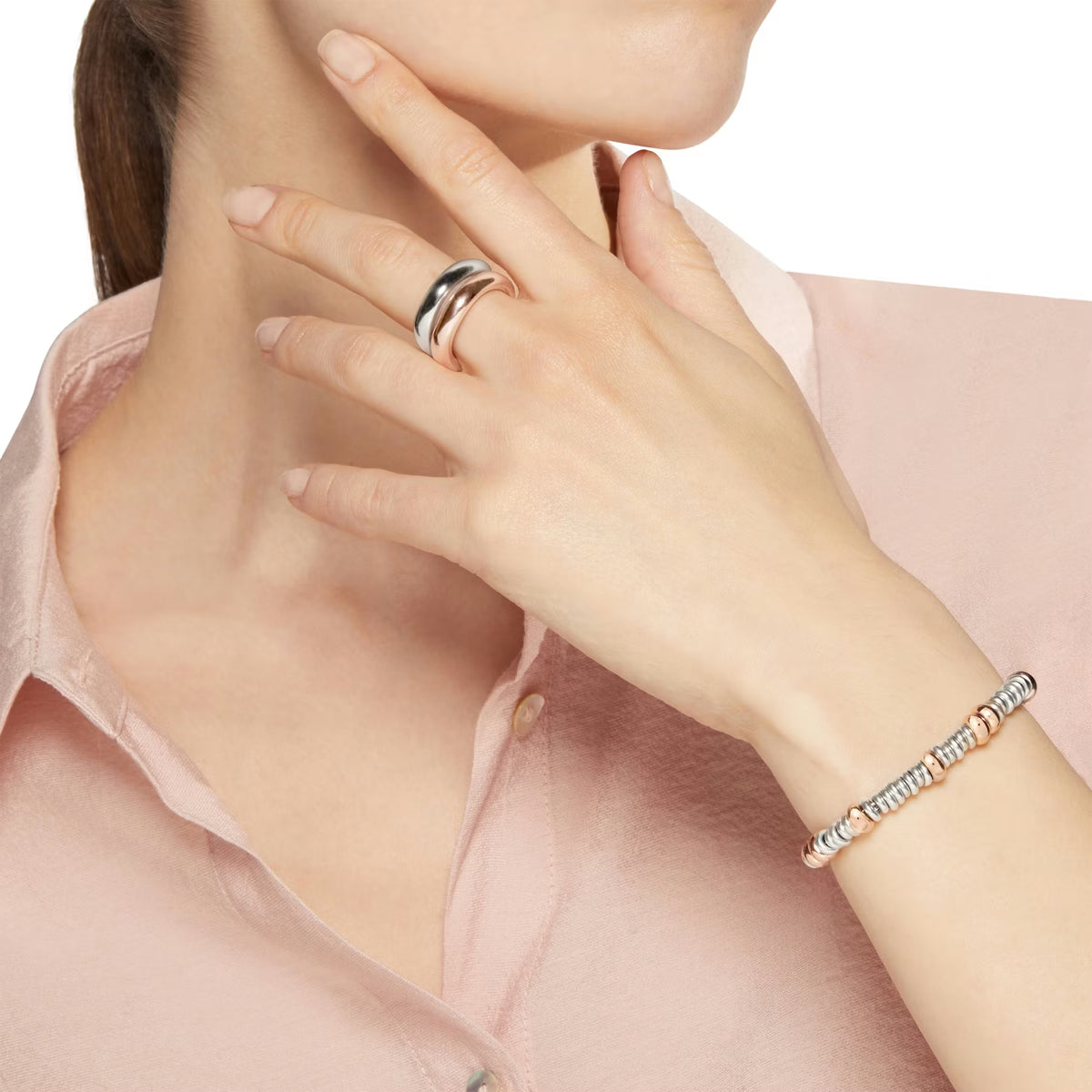 rondelle bracelet in silver & gold-plated silver