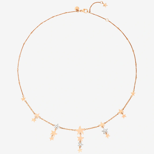 collana stellina oro rosa & diamanti bianchi
