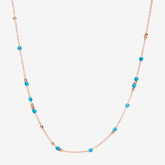 collana mini granelli oro rosa & ceramica