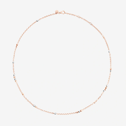 collana mini granelli oro rosa & argento