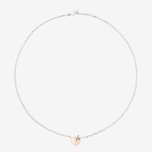 collana cuore oro rosa & argento