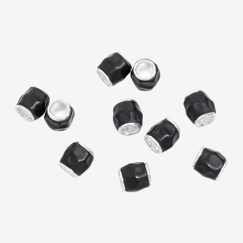 componenti granelli argento & resina nera