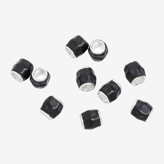 componenti granelli argento & resina nera