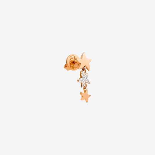 orecchino stud stellina oro rosa & diamanti
