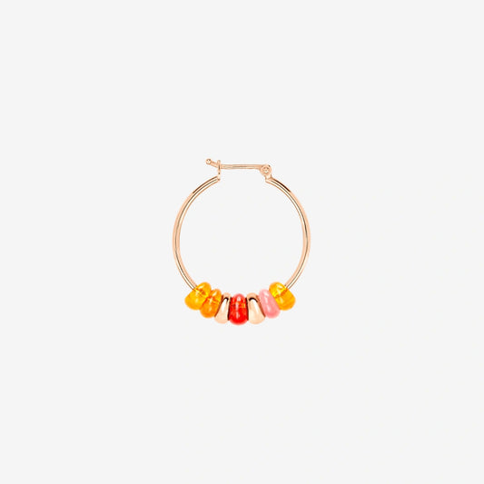orecchino hoop rondelle argento dorato & pet