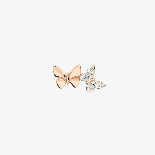 Orecchino stud farfalla preziosa sinistro
