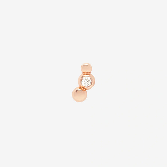 orecchino stud bollicine oro rosa & diamante