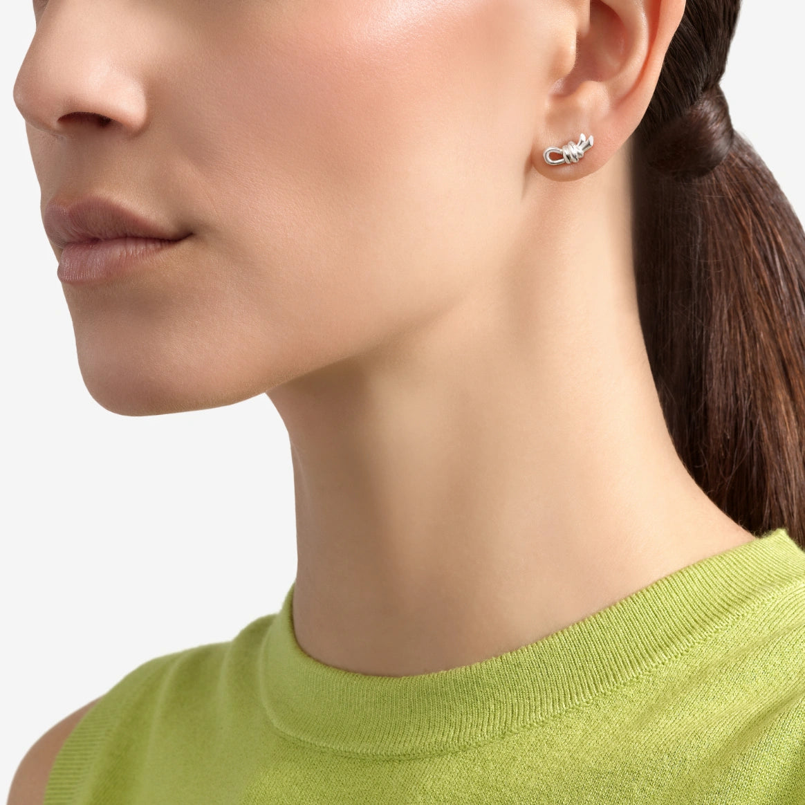 orecchino stud nodo argento sinistro