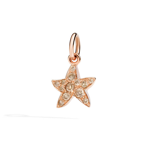 Ciondolo stellina oro rosa e diamanti brown