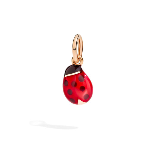 ciondolo coccinella oro rosa & smalto