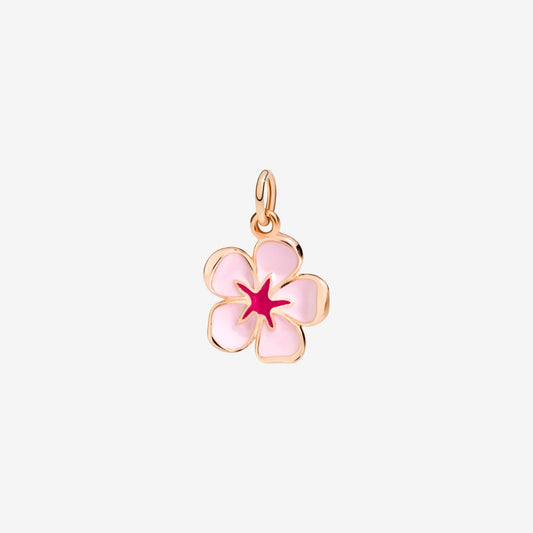 ciondolo fiore di ciliegio oro rosa & smalto rosa