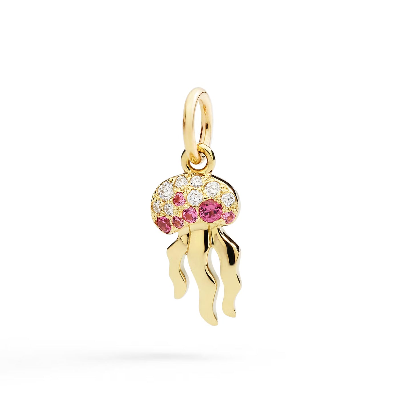 Yellow gold, spinel & diamond Medusa charm
