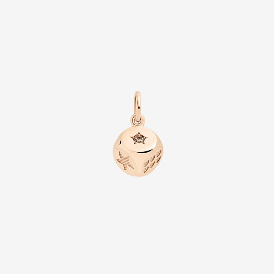 ciondolo dado oro rosa & diamante brown - LIMITED EDITION