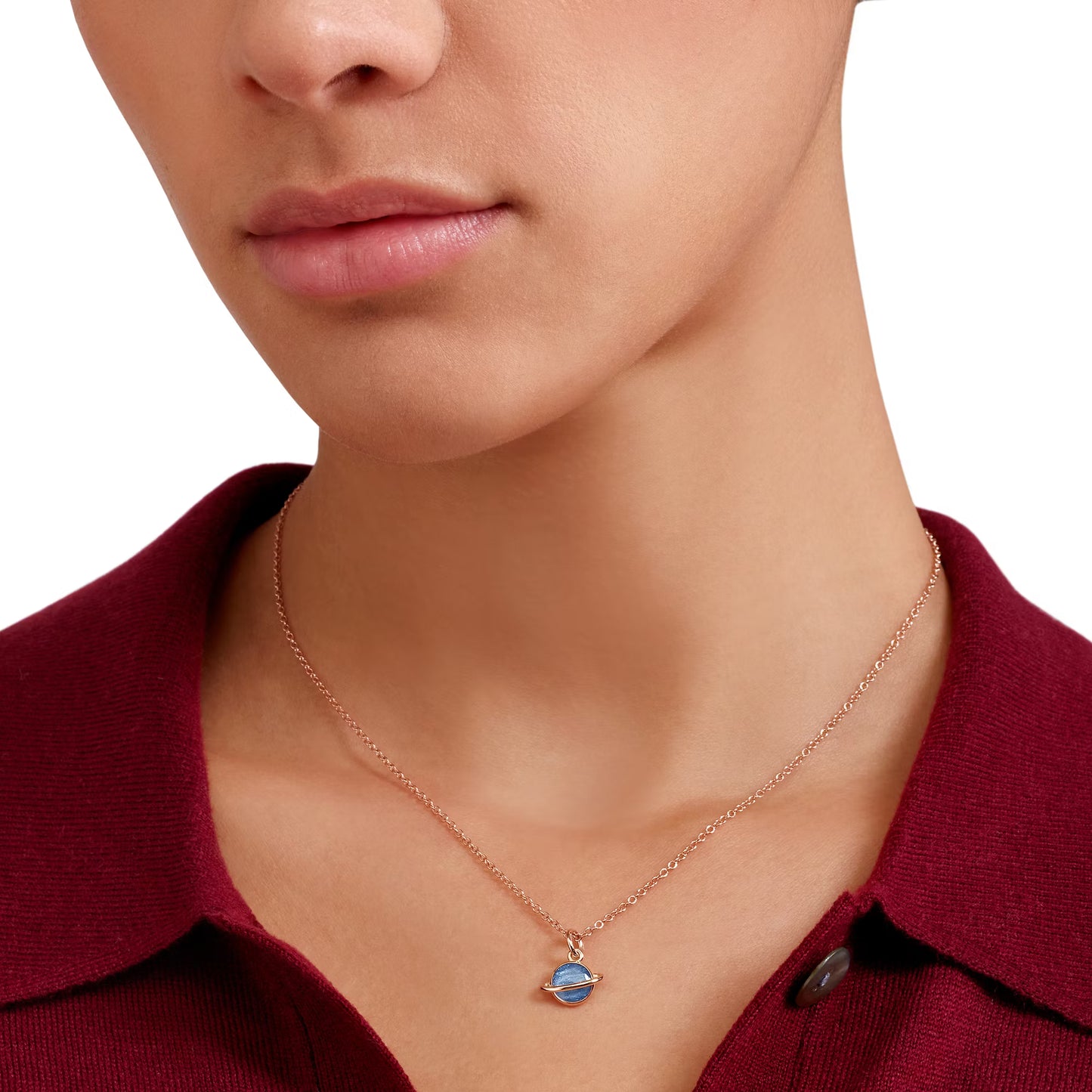 Charm Pianeta Oro Rosa e Smalto