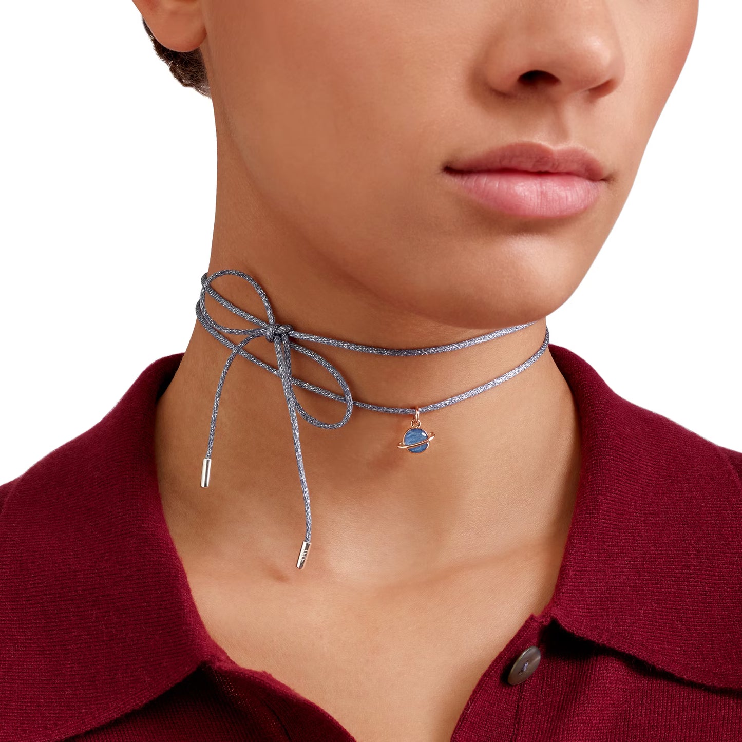 Charm Pianeta Oro Rosa e Smalto