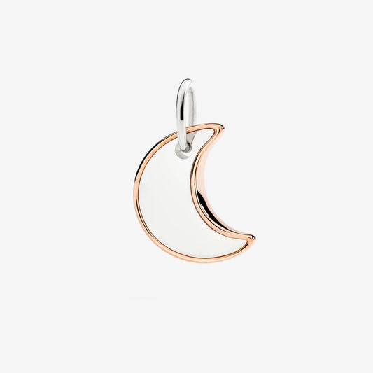Ciondolo XL Luna Argento e Oro Rosa