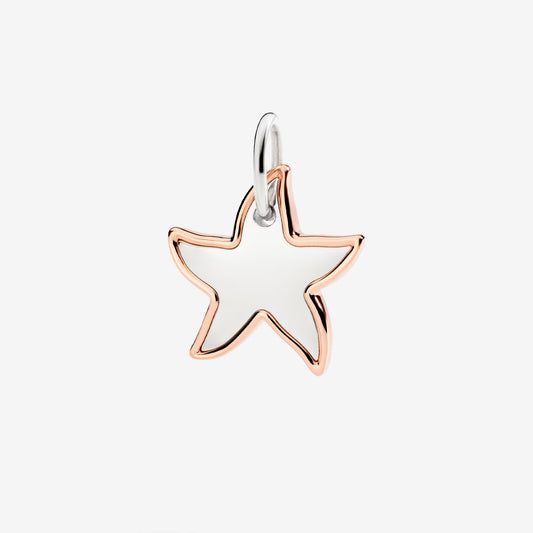 Ciondolo XL Stellina Argento e Oro Rosa