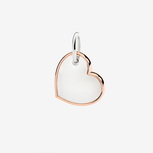 Ciondolo XL Cuore Argento e Oro Rosa