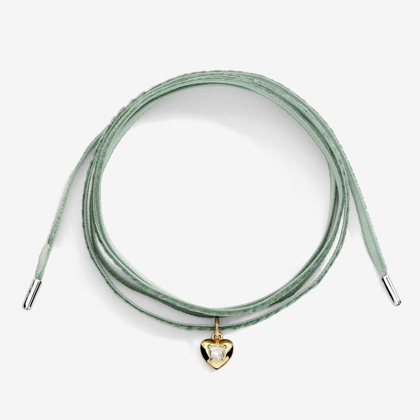 Ciondolo Cuore Oro Giallo e Zaffiro Sintetico