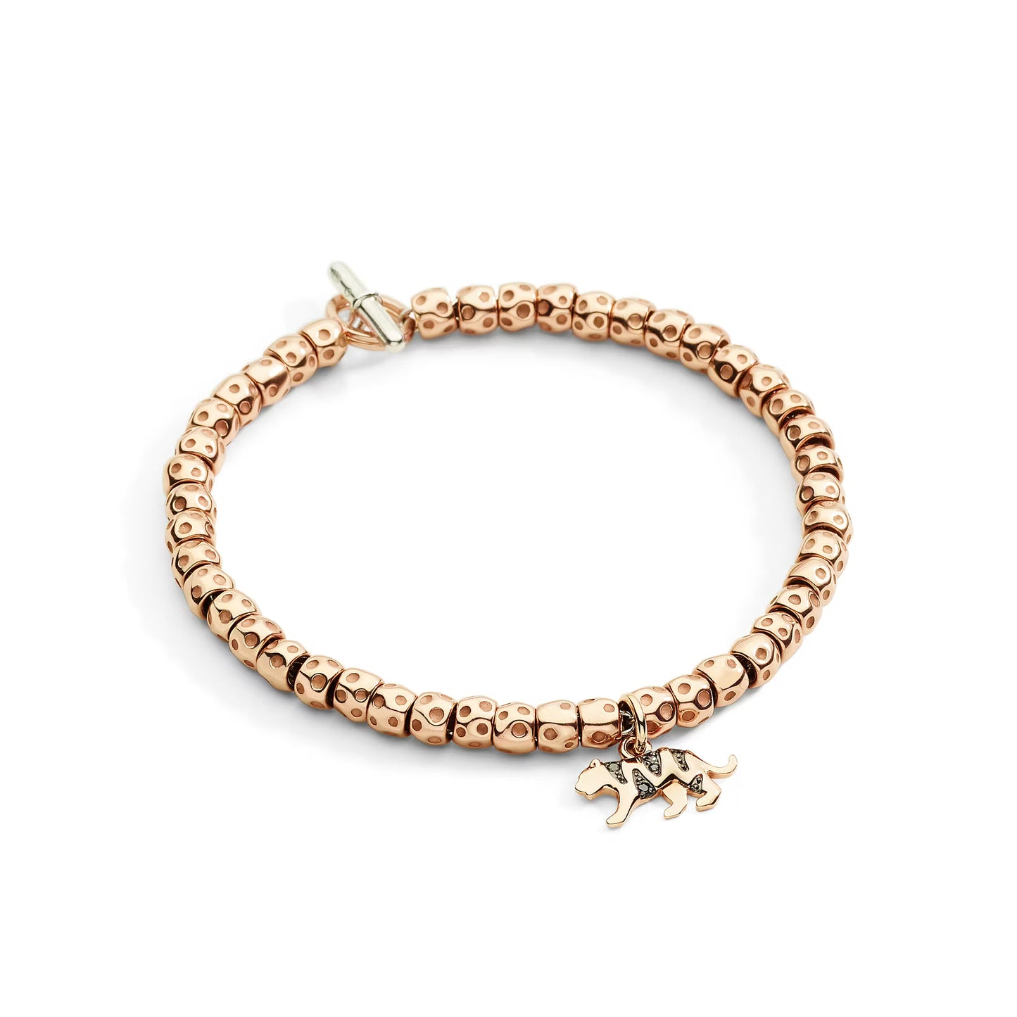 Charm tigre oro rosa & diamanti neri