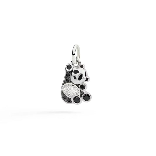 Charm panda in argento & diamanti