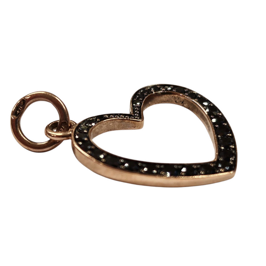 Charm DoDo Cuore Silhouette Brillanti Neri
