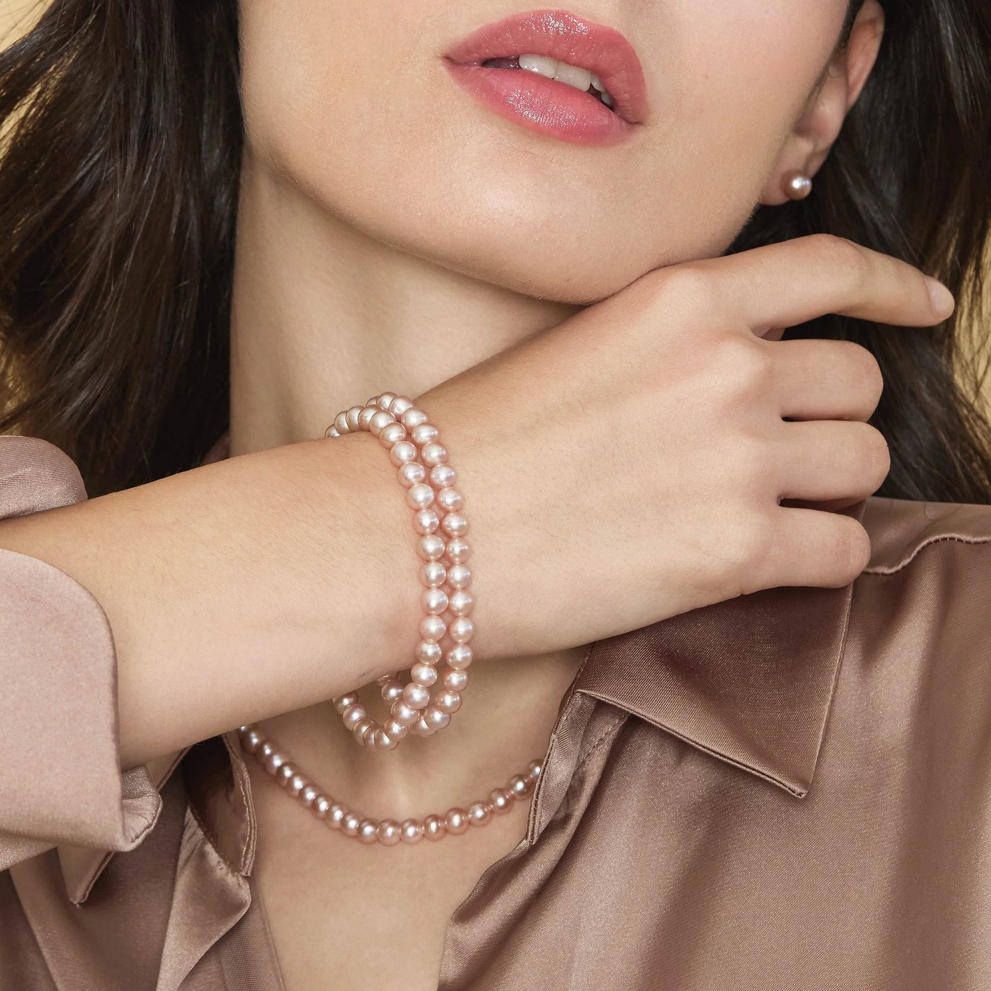 Bracciale Elastico con Perle Viola