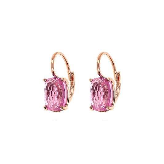Orecchini Pendenti Golden con Prisma Gem Rosa