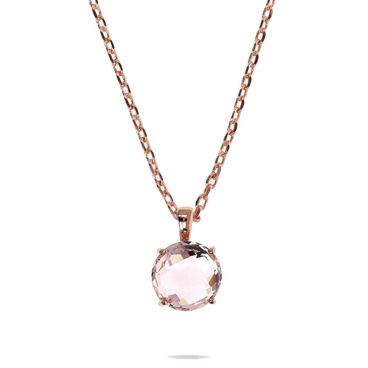 Collana Catena Rolo con Pendente in Prisma Gem Champagne